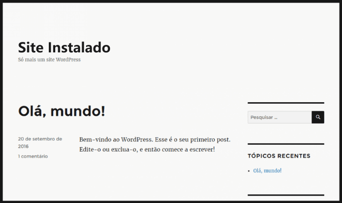 Olá mundo WordPress