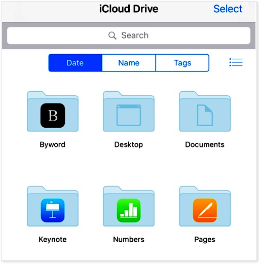 Você escolhe se usa iCloud Drive como seu servidor de armazenamento