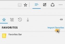 Importar favoritos e bookmarks para o browser Edge