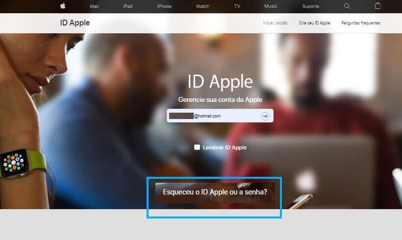 recuperar senha do iCloud