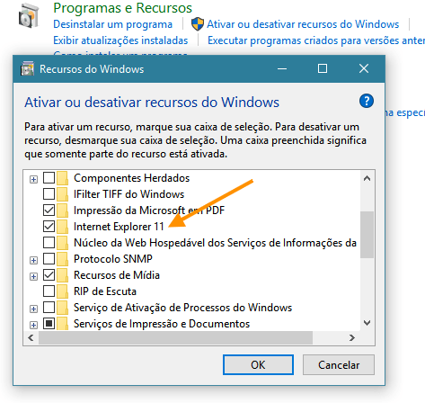 Desabilitar o Internet Explorer do Windows 10