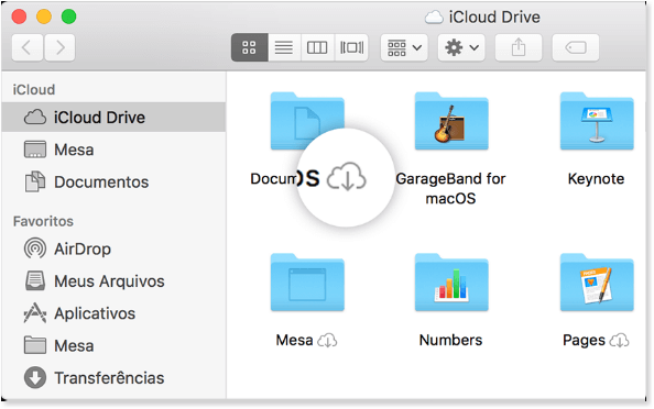 Recupere arquivos do iCloud Drive