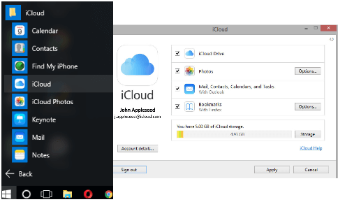 desinstalar o iCloud do Windows