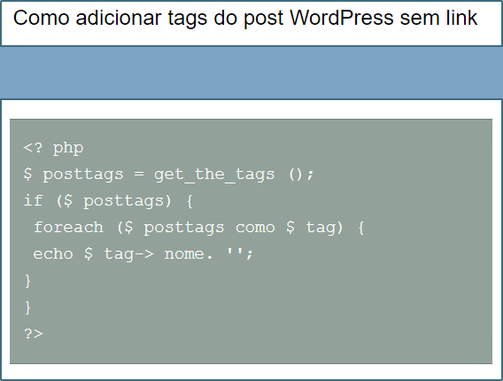 Adicionar tags do post Wordpress sem link