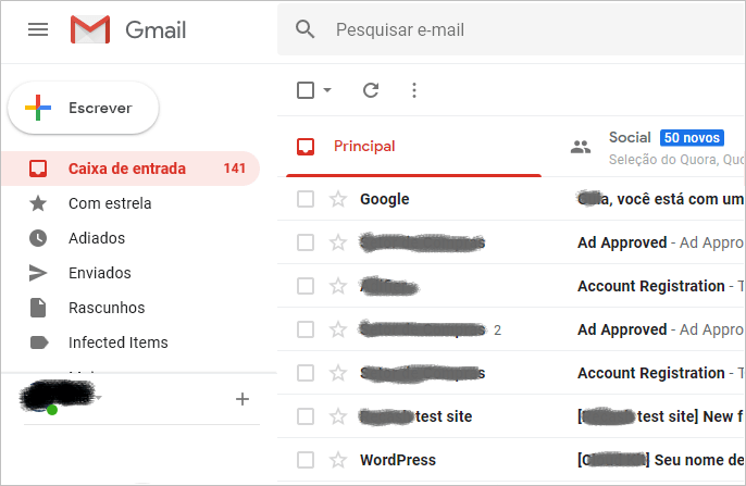 encaminhas uma lista de e-mail no gmail
