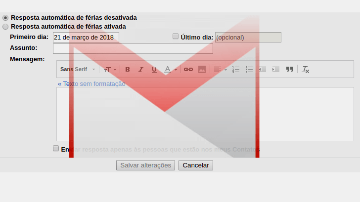 Configurar uma resposta automática de ausência no Gmail
