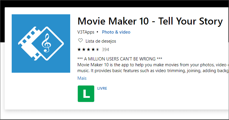 O que é o Movie Maker 10?