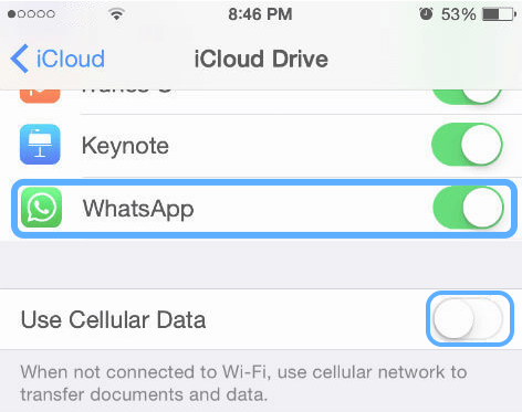 Como ativar o iCloud Drive no WhatsApp com seu ​​iPhone