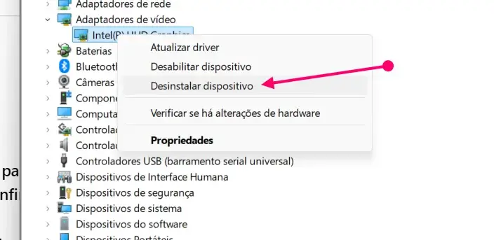 Desinstalar e Reinstalar o Driver