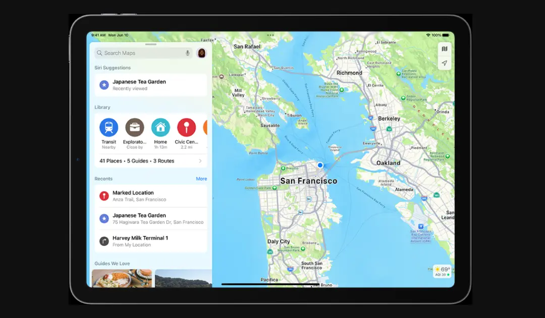 O recurso Apple Maps Library no iOS 18