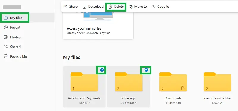 Passo a passo para apagar arquivos no OneDrive