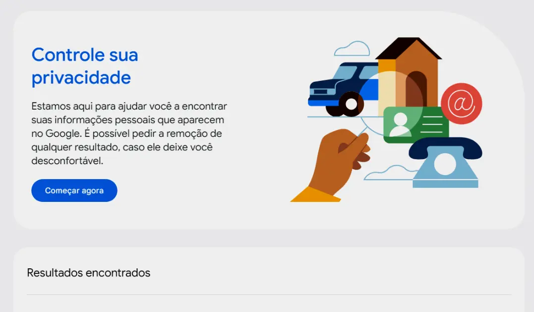 Remova seus dados resultados de pesquisa do Google