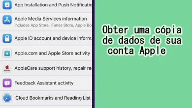 Obter uma Cópia dos Dados da Sua Conta Apple