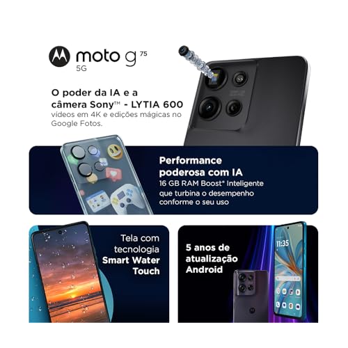 Smartphone Motorola Moto g75 5G - 256GB 8GB - Cinza - Imagem 4