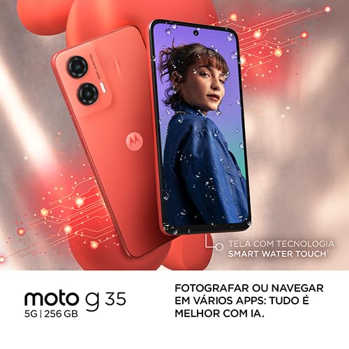 Smartphone Motorola Moto g35 5G - 256GB 4GB Cinza Vegan Leather - Imagem 2