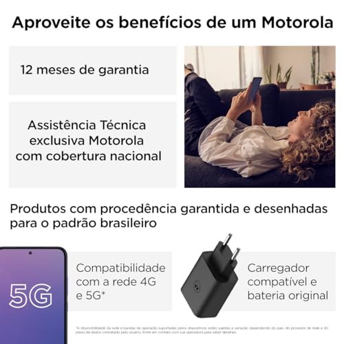 Smartphone Motorola Moto g54 5G - 256GB 8GB RAM Azul Vegan Leather - Imagem 4