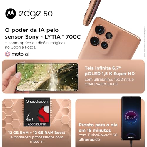 Smartphone Motorola Edge 50 5G - 512GB 12GB 50MP Sony Camera Moto AI - Grey - Imagem 3