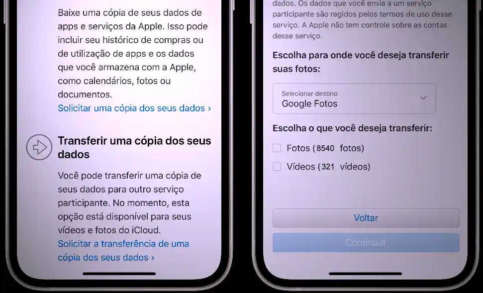 Como transferir fotos do iCloud para o Google Fotos pelo iPhone manualmente