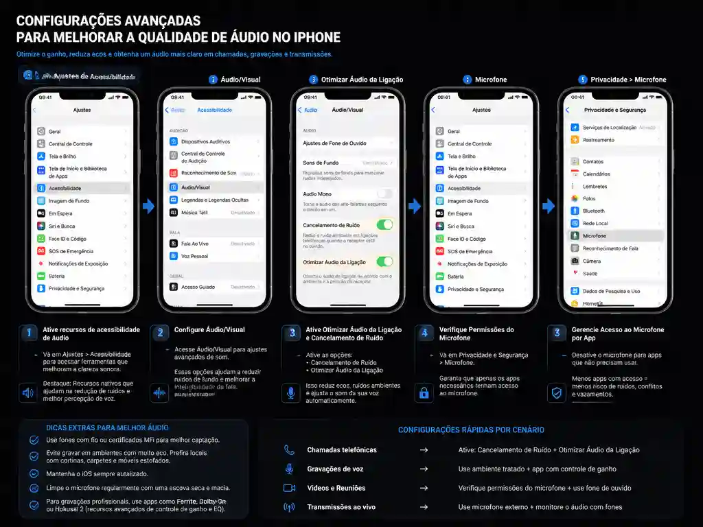 Configurações avançadas para melhorar a qualidade de áudio